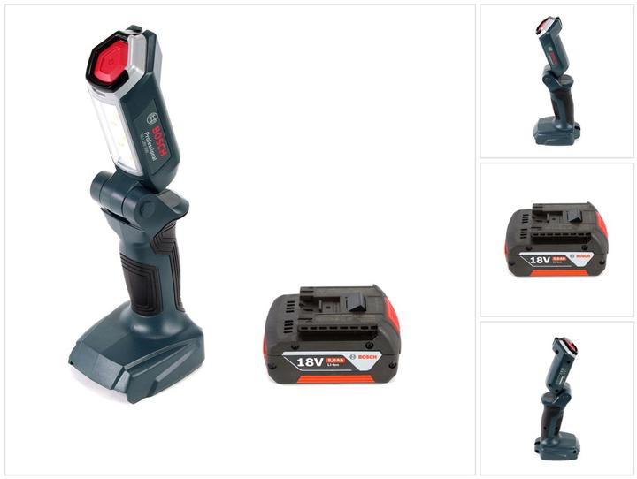 Bosch Professional Bosch GLI 18V-300 Battery LED lamp 18V 300lm + 1x 5.0Ah battery - without charger (300 lm)