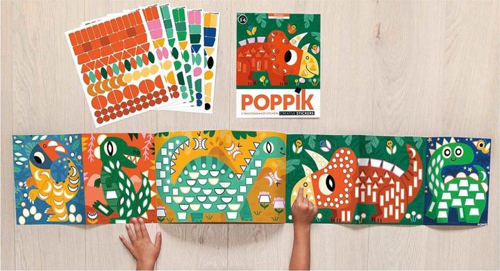 Image du produit Poppik Poster autocollant Panorama (1 poster + 520 autocollants), Dinosaures