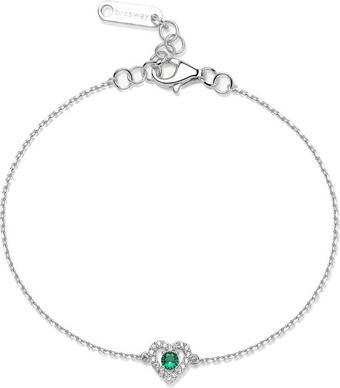 Actual product image Brosway Silver Bracelet Heart With Zircons Life Green Fancy Flg126