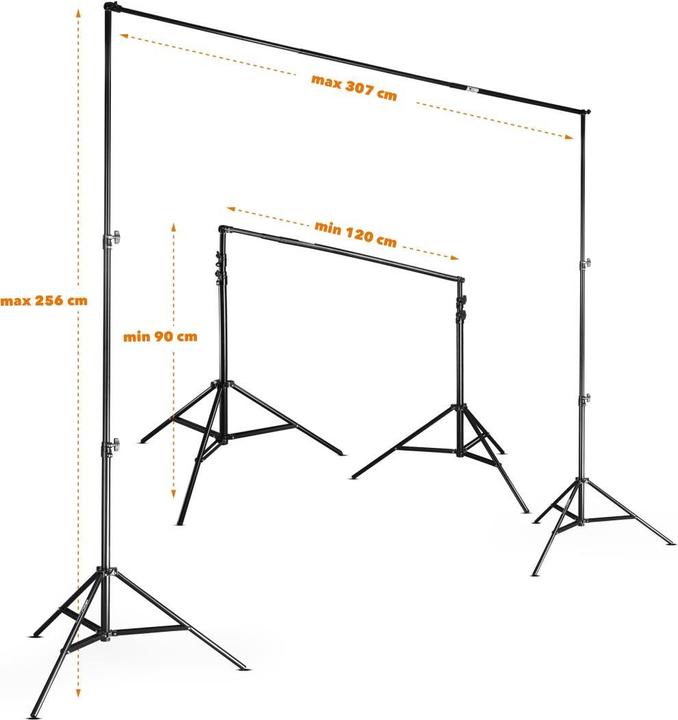 Immagine prodotto Walimex Sistema di sfondo telescopico 1,2 - 3m (120 cm, 256 cm)