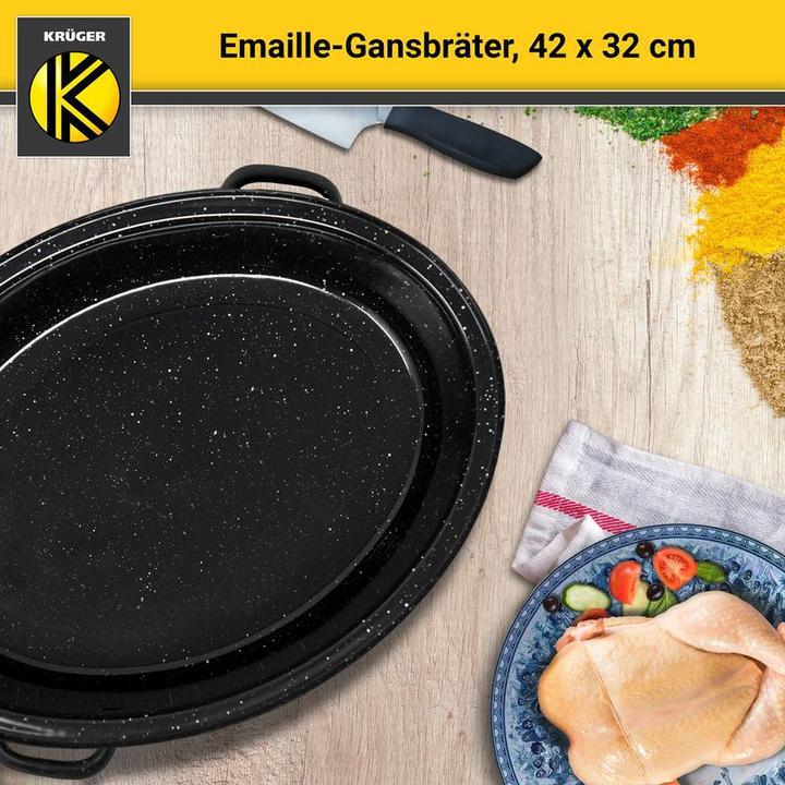 Produktbild Krüger Emaille-Gansbräter (Bräter + Schmortopf, Stahl, Emaille)
