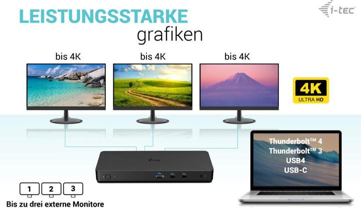 Immagine prodotto i-tec USB-C Triple 4K Display Docking Station (USB-C, 9 Porti)