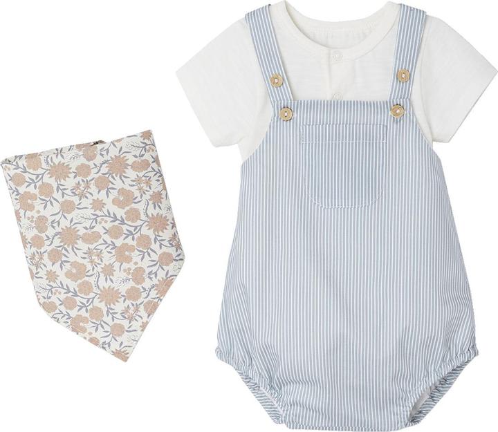 Image du produit Vertbaudet Baby-Set: Kurzoverall, Body & Halstuch (62)