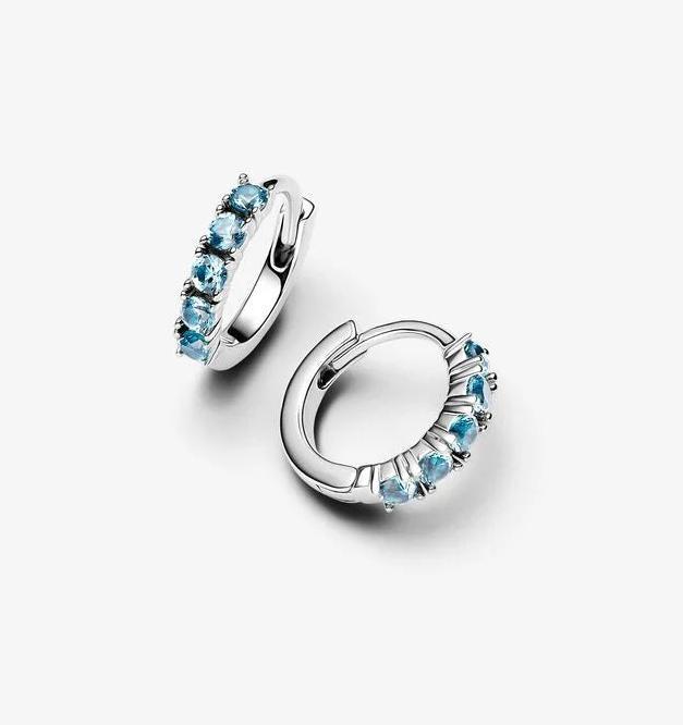 Produktbild Pandora Blauer Huggie-Ohrring (Sterlingsilber)