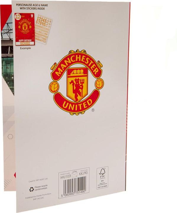 Immagine prodotto Manchester United FC Carte d'anniversaire avec autocollants (1 pz.)
