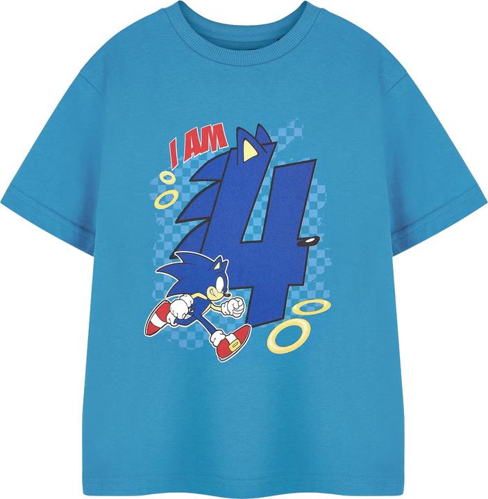 Sonic The Hedgehog I Am 4 TShirt Jungen Geburtstag kurzärmlig (116)