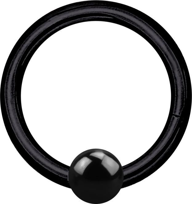 Immagine prodotto Star Piercing Anello a micro segmenti pieghevole nero con pallina (Acciaio chirurgico 316L)