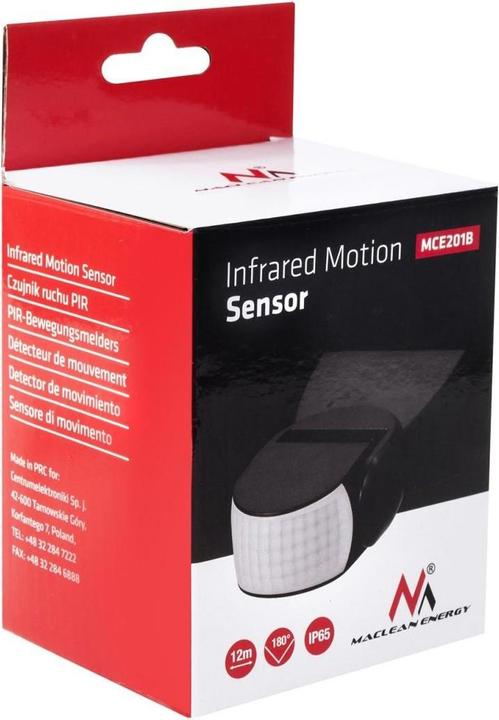 Image du produit Maclean MCE201 Capteur de mouvement infrarouge PIR LED Éclairage automatique jour nuit 12m (12 m)