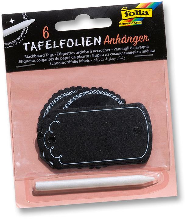 Actual product image Folia Blackboard foil pendant 39101 with soapstone pencil (Cellophane wrap, 6 x)