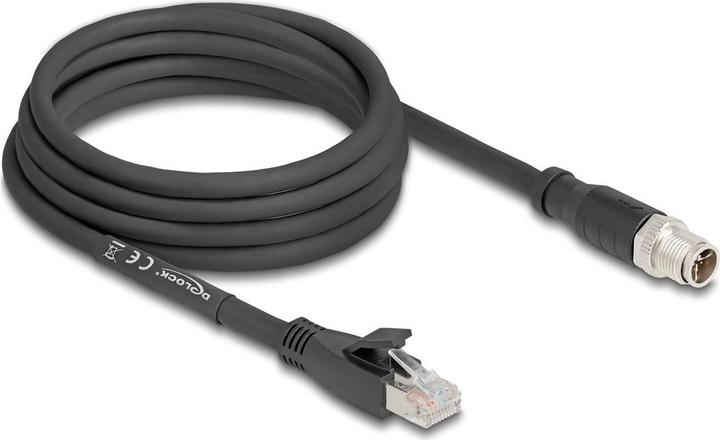 Produktbild Delock M12 Kabel X-kodiert 8 Pin Stecker zu RJ45 Stecker Cat (S/FTP, CAT5e, 3 m)