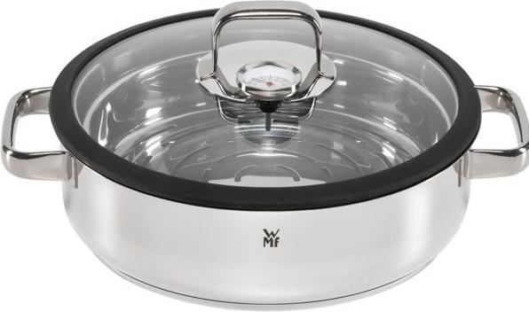 Produktbild WMF Kochtopf Dampfgarer rund 28cm Glasdeckel Silikonrand Vitalis Edelstahl (EU-Stecker)