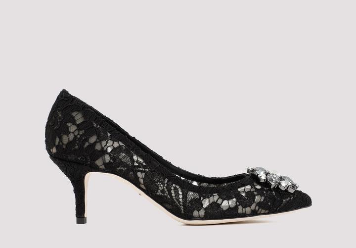 Produktbild Dolce & Gabbana bellucci black lace pumps with crystal application (36)