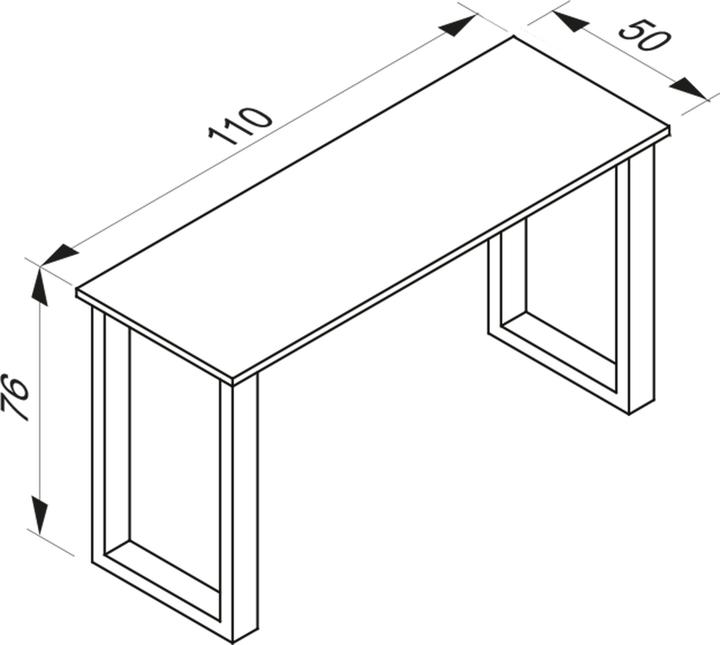 Produktbild VCM Premium Büromöbel Schreibtisch Lona X Weiss (110 x 50 x 76 cm)