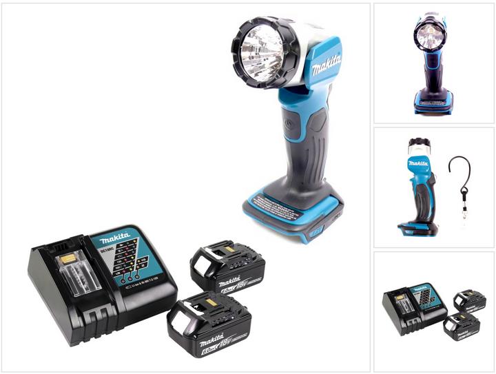 Produktbild Makita BML 802 RG Akku Lampe für 14,4 und 18V Akkus + 2x Akku 6,0 Ah + Ladegerät