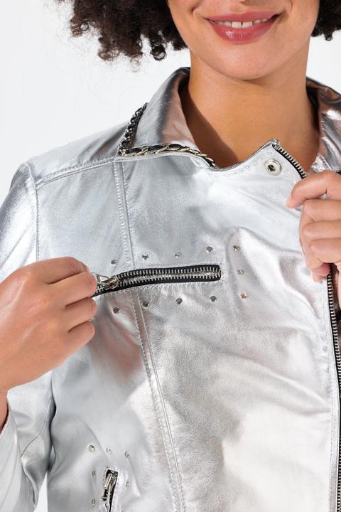Produktbild Angel of Style Leder-Bikerjacke, echtes Leder, Beschichtung, Rücken-Print (52)