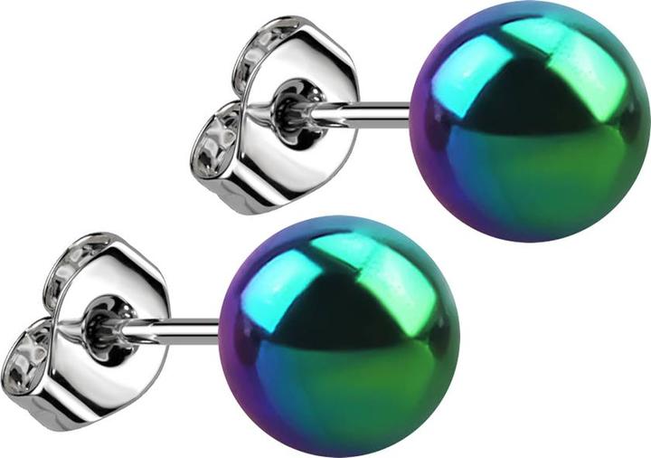 Star Piercing Ohrstecker mit Kugel farbig (ohne Messing, Chirurgenstahl 316L)