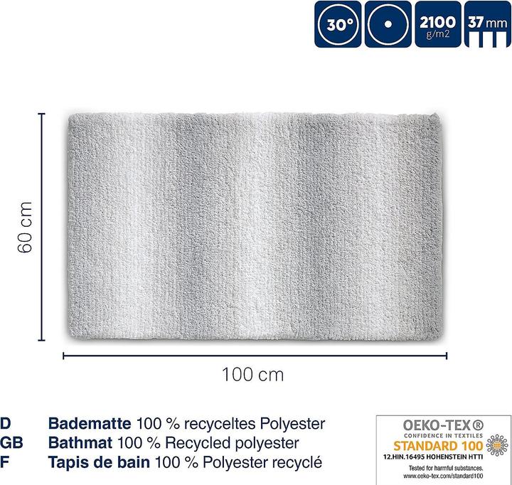 Image du produit Kela Tapis de bain Ombre gris roche (100 x 60 cm)