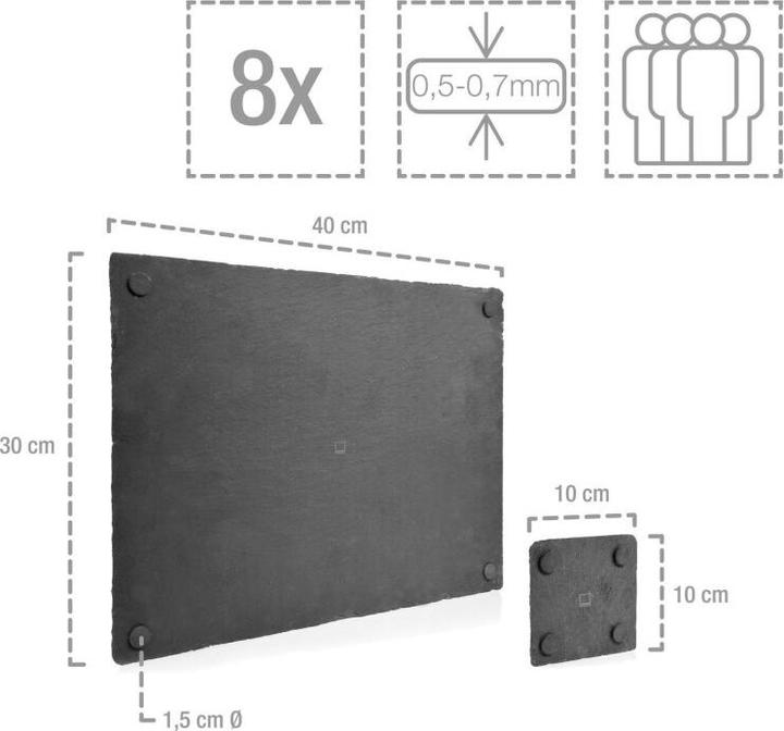 Produktbild Sänger Geschirr Schieferplatten-Set Dinner (4 Stk., 40 x 30 cm)