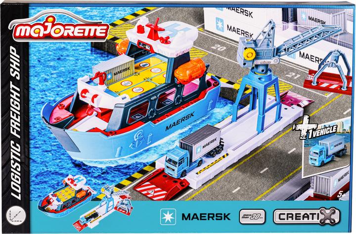 Productafbeelding Majorette Creatix Logistiek Vrachtschip+1 voertuig