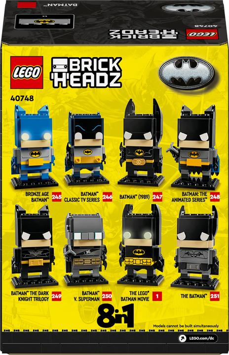 Actual product image LEGO Batman 8-in-1 figure (40748, LEGO Brickheadz)