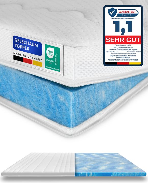 Produktbild AM Qualitätsmatratzen Premium Plus Gelschaum (200 x 220 cm)