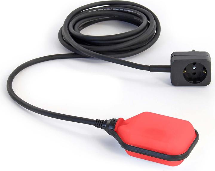 Produktbild XPOtool Aquastop Schwimmerschalter Teiche 5m Kabel Leerpumpschutz schwarz-rot