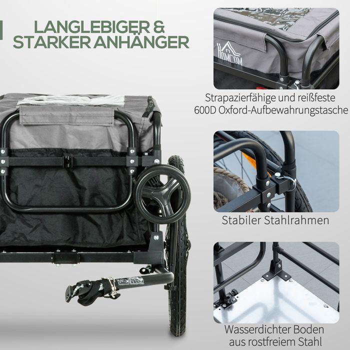 Produktbild Swisshandel24 2-in-1 Fahrradanhänger Lastenanhänger Transportanhänger für Fahrrad mit 20 Zoll-Luftreifen 40 kg Bel