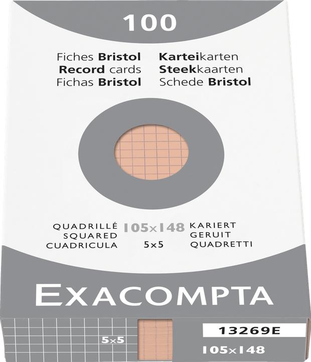 Produktbild Exacompta Karteikarten kariert orange, 100 (A6, 205 g/m², 100 x)