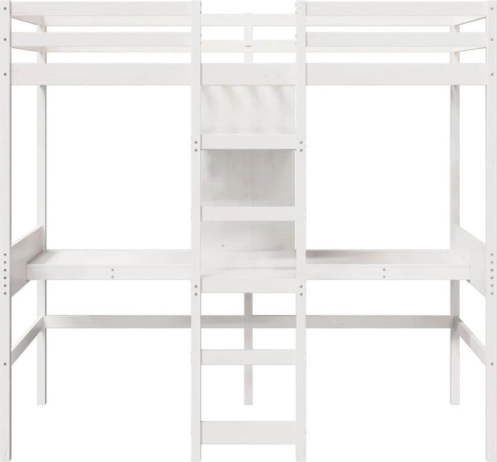 Image du produit VidaXL Lit mezzanine avec bureau & rangements (90 x 200 cm)