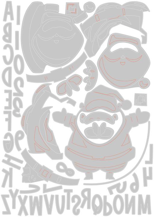 Sizzix Thinlits punching stencil "Santa Greetings Colorize by Tim Holtz" (49 Sheets)
