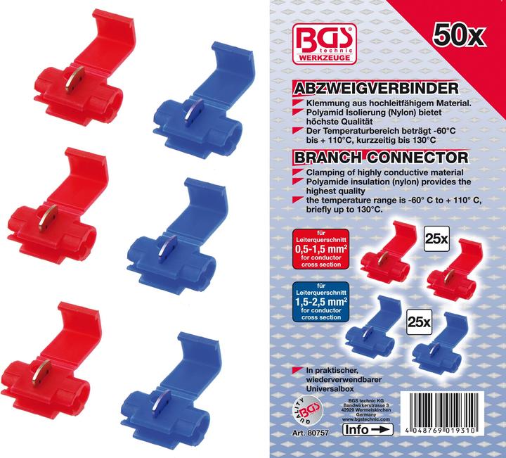 BGS Assortiment de connecteurs de dérivation
