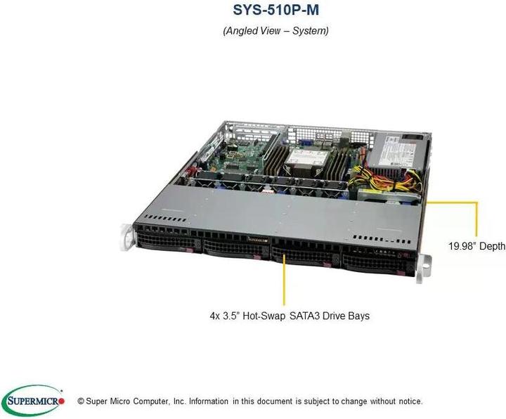 Actual product image Supermicro Server BAB SYS-510P-M