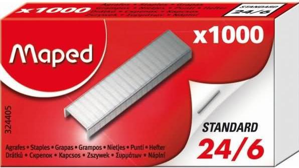 Maped Heftklammern 24/6, verzinkt, Kleinpackung (1 x)