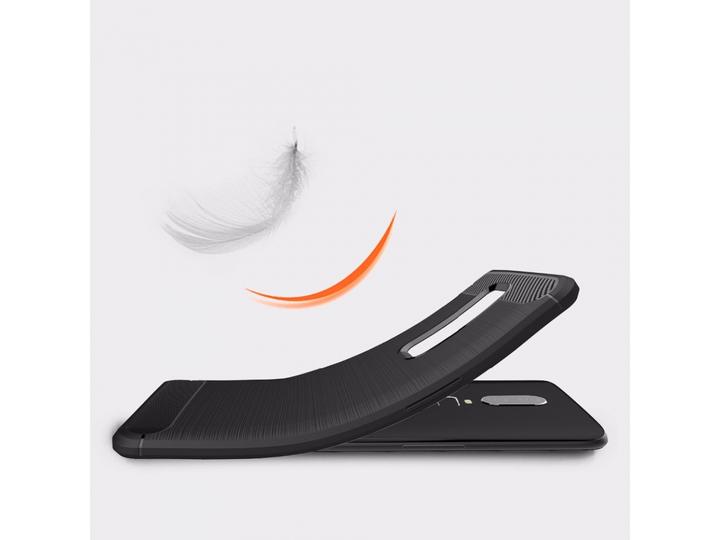 Productafbeelding Screenguard OnePlus 6 Cover Koolstof Geborsteld Zacht TPU (OnePlus 6)