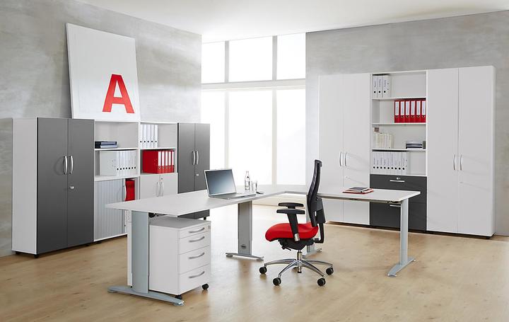 Produktbild Schäfer Shop Rollcontainer LOGIN, 3 Schubladen, 1 Utensilienauszug, Zentralverriegelung