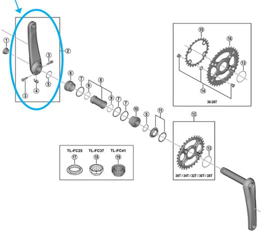 Image du produit Shimano Manivelle FC-M8100 gauche 165 mm (165 mm)