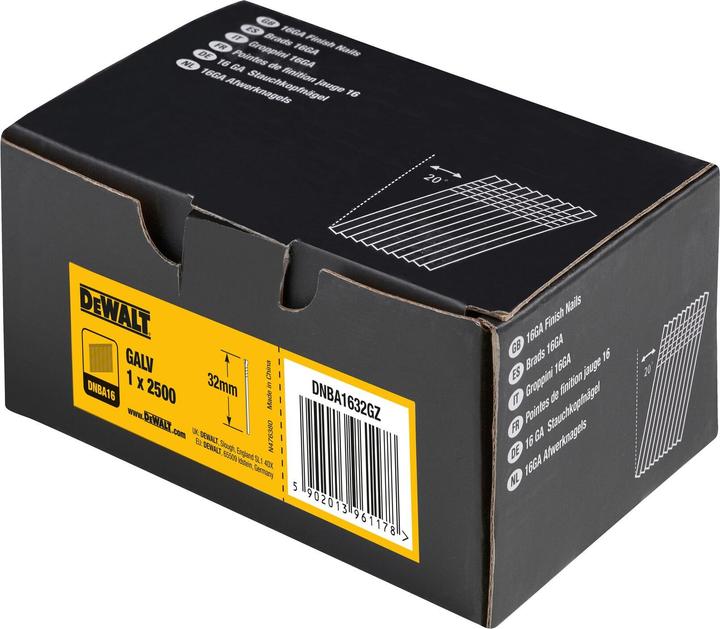 Immagine prodotto DeWalt Chiodi a testa invertita 16A | PCK(2500)STAUCHK.NÄG.VZ 1,6X32
