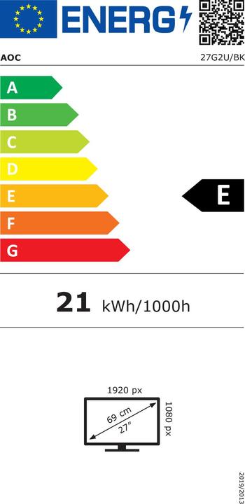 Label énergétique AOC 27G2U/BK (1920 x 1080 pixels, 27")