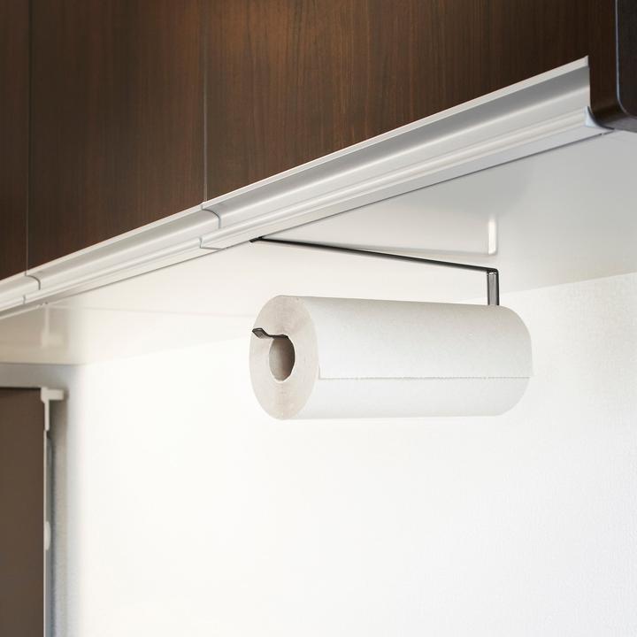 Actual product image Yamazaki TOWER under-shelf kitchen roll holder