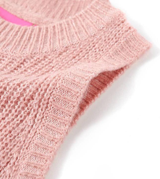 Produktbild VidaXL Kinder-Pulloverweste Gestrickt Hellrosa 92,Material: 67 (92)