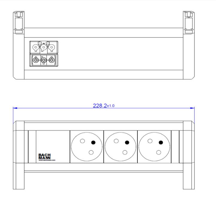 Image du produit Bachmann Prises multiples BACH (3 x, CEE 7/3, PECO 7/5, 0.23 m)