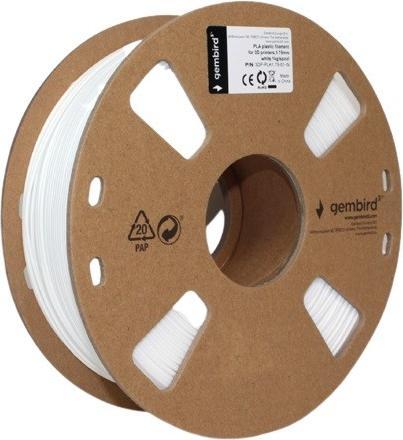 Actual product image Gembird Filament cassette PLA narrow spool (PLA, 1.75 mm, 1000 g, White)