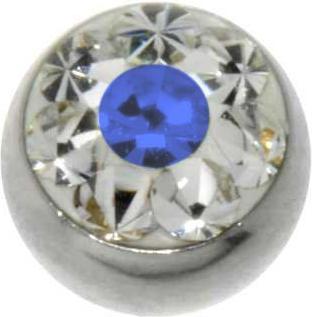 Bijouteria 1.2mm Piercing-Kugel (Chirurgenstahl 316L, Premium Kristall)
