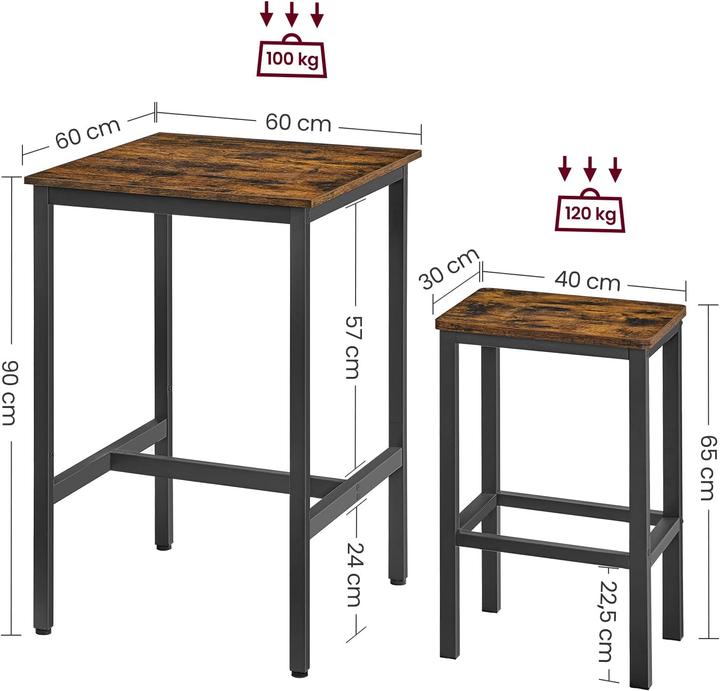 Actual product image Vasagle Havanna Set (60 x 60 x 90 cm)