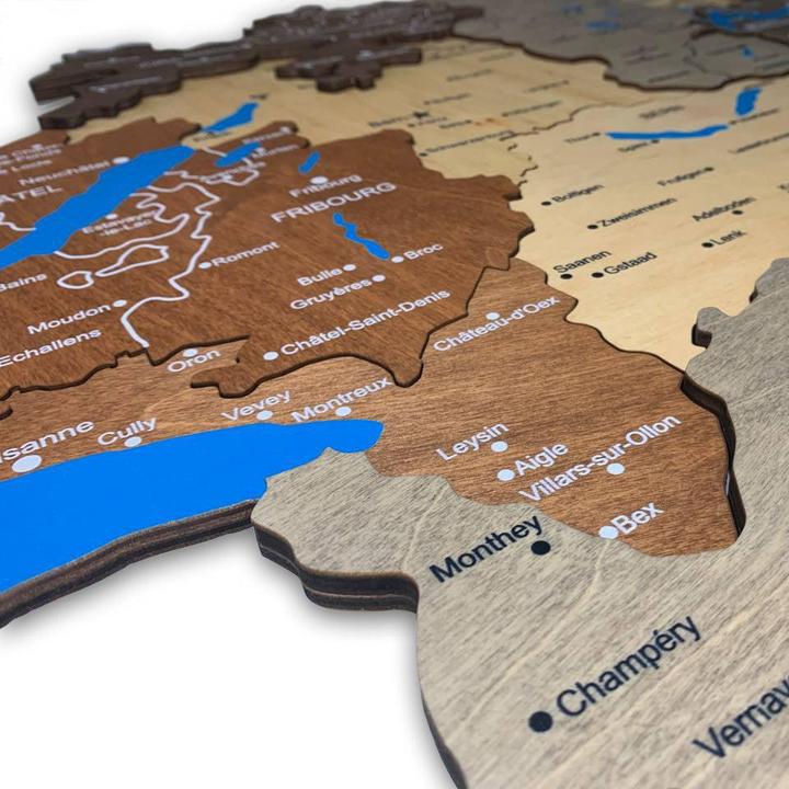 Produktbild Enjoy The Wood Schweiz - 3D Karte (150 x 90 cm)