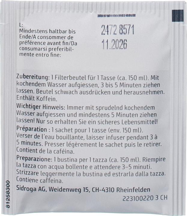 Nutritional values and ingredients Sidroga Wellness Ceylon Tea Bag (78 g)