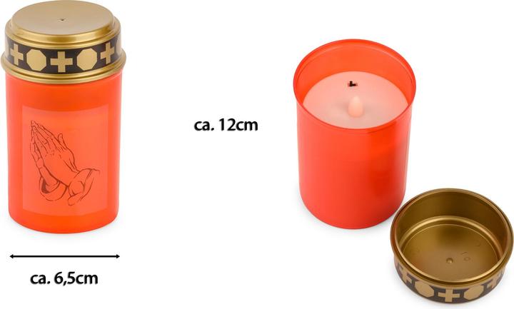 Image du produit Novaliv Décoration de tombe I Rose des coeurs I Gris I Incl. LED Grave Light rouge I Bougie de cimetière