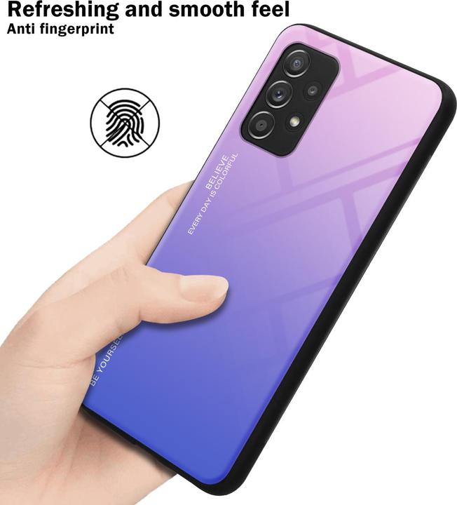 Productafbeelding Cadorabo TPU 2 Kleuren Glazen Hoesje (Samsung Galaxy A52, Samsung Galaxy A52 5G, Samsung Galaxy A52s 5G)