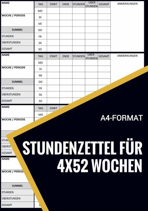 Produktbild Stundenzettel und Mehr:Stundenzettel fü (A4, Deutsch)