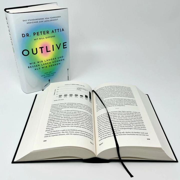 Actual product image Outlive (German, Susanne Warmuth, Peter Attia, Jorunn Wissmann, Bill Gifford, 2024)